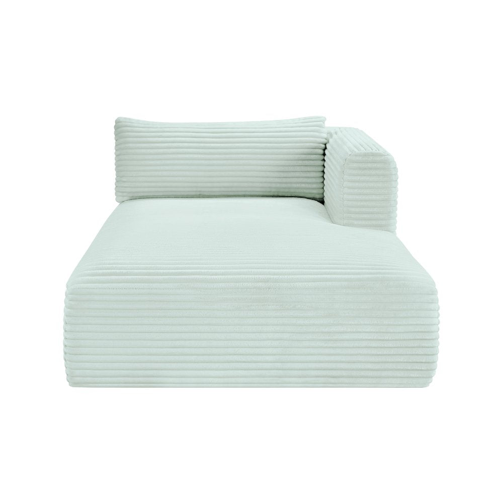 Shaggy Mint Corduroy Performance Fabric Chaise