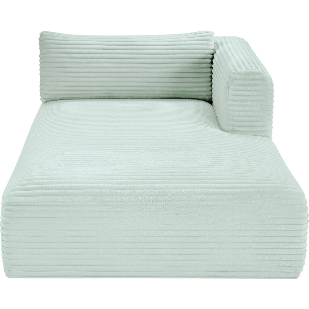 Shaggy Mint Corduroy Performance Fabric Chaise