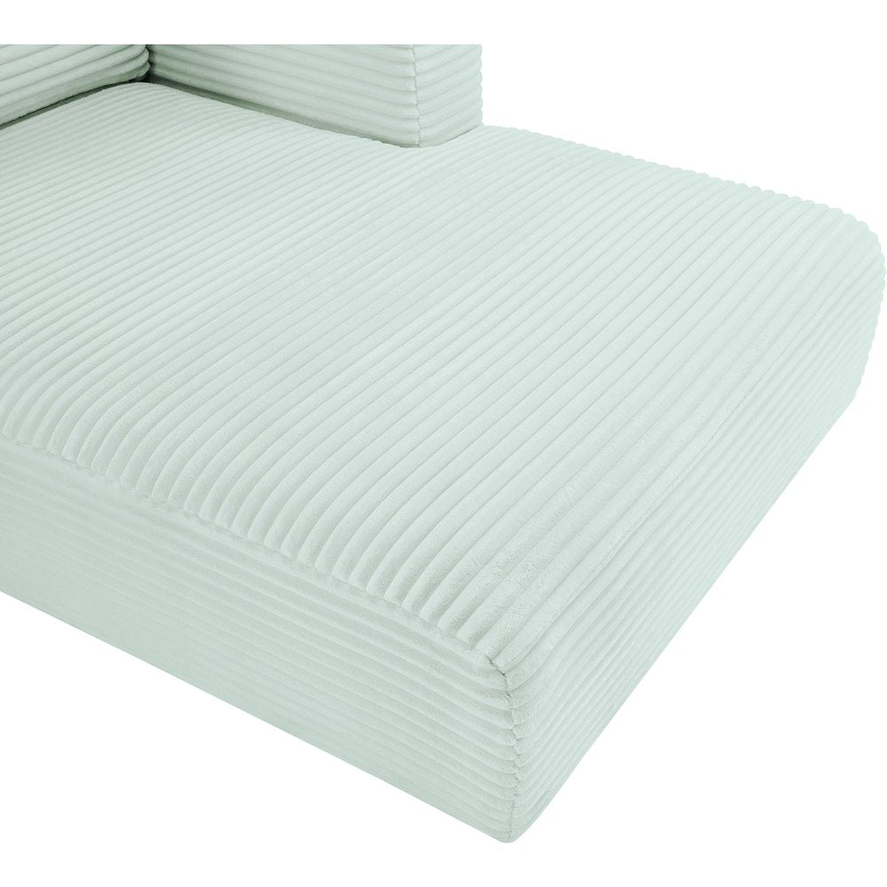 Shaggy Mint Corduroy Performance Fabric Chaise