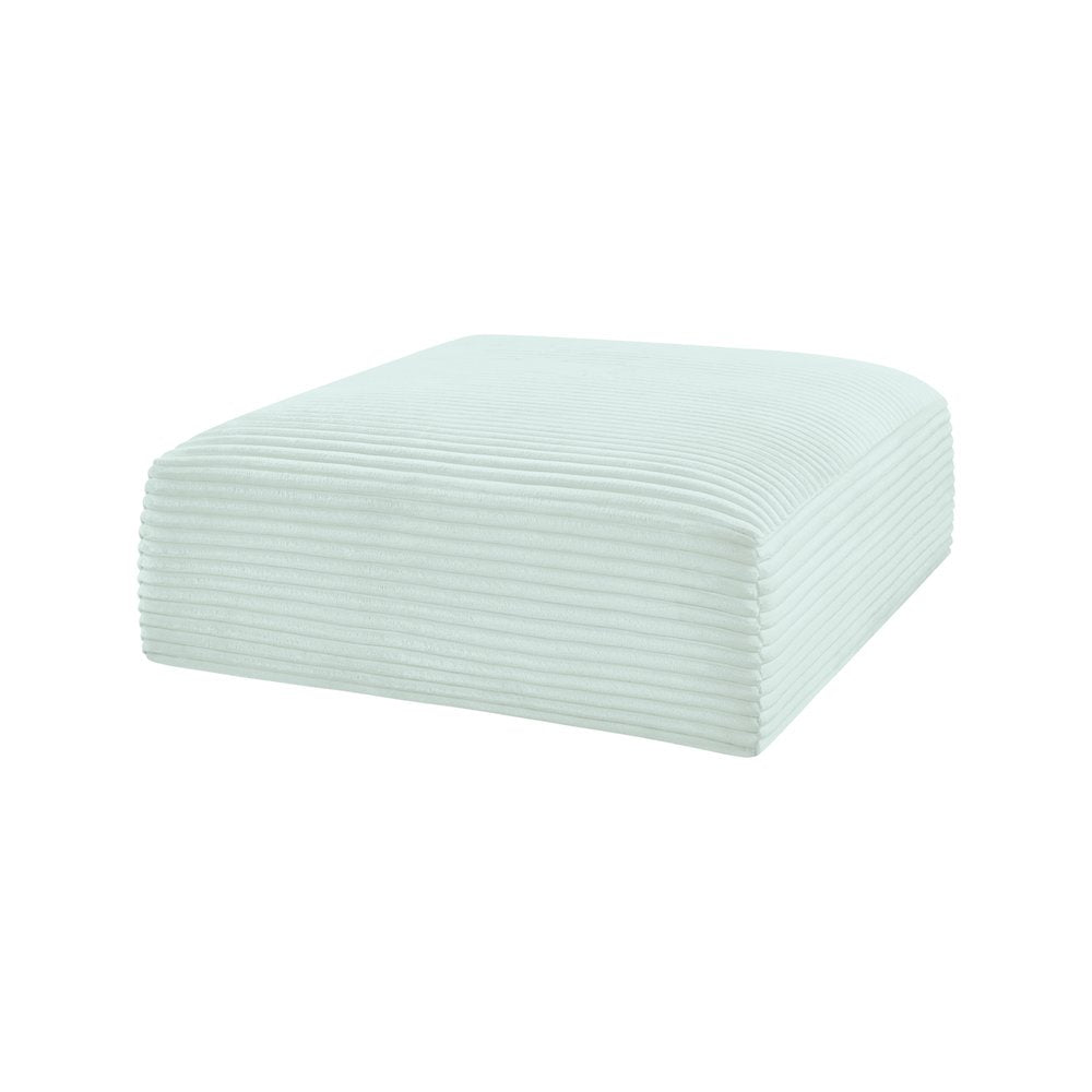 Shaggy Mint Corduroy Performance Fabric Ottoman