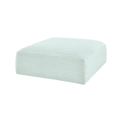 Shaggy Mint Corduroy Performance Fabric Ottoman