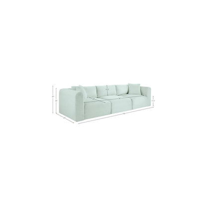 Shaggy Mint Corduroy Performance Fabric Modular Sofa