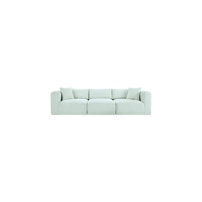 Shaggy Mint Corduroy Performance Fabric Modular Sofa