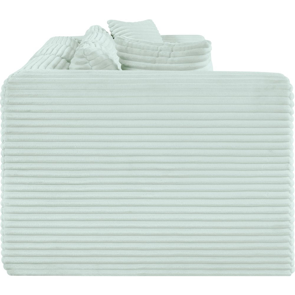 Shaggy Mint Corduroy Performance Fabric Modular Sofa