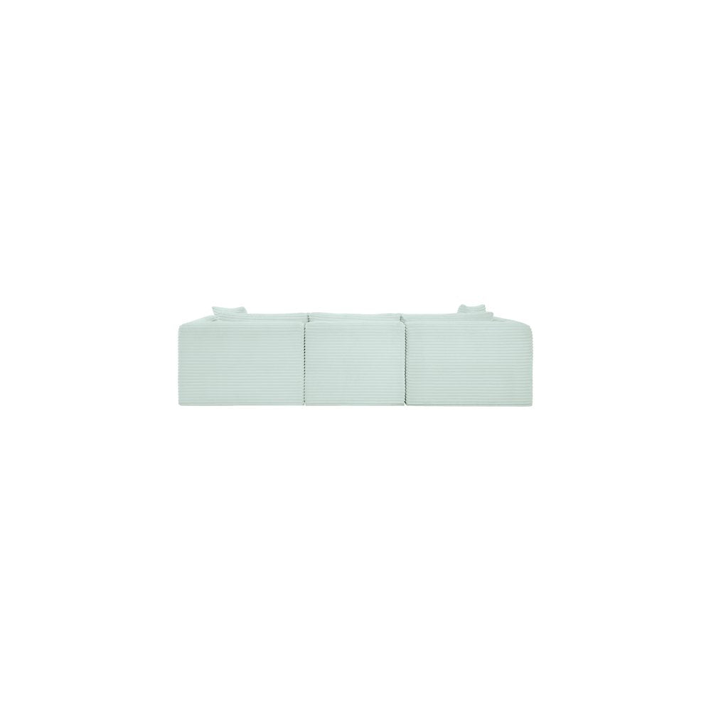 Shaggy Mint Corduroy Performance Fabric Modular Sofa