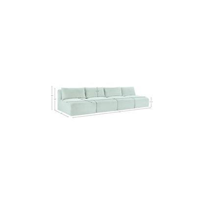 Shaggy Mint Corduroy Performance Fabric Modular Sofa
