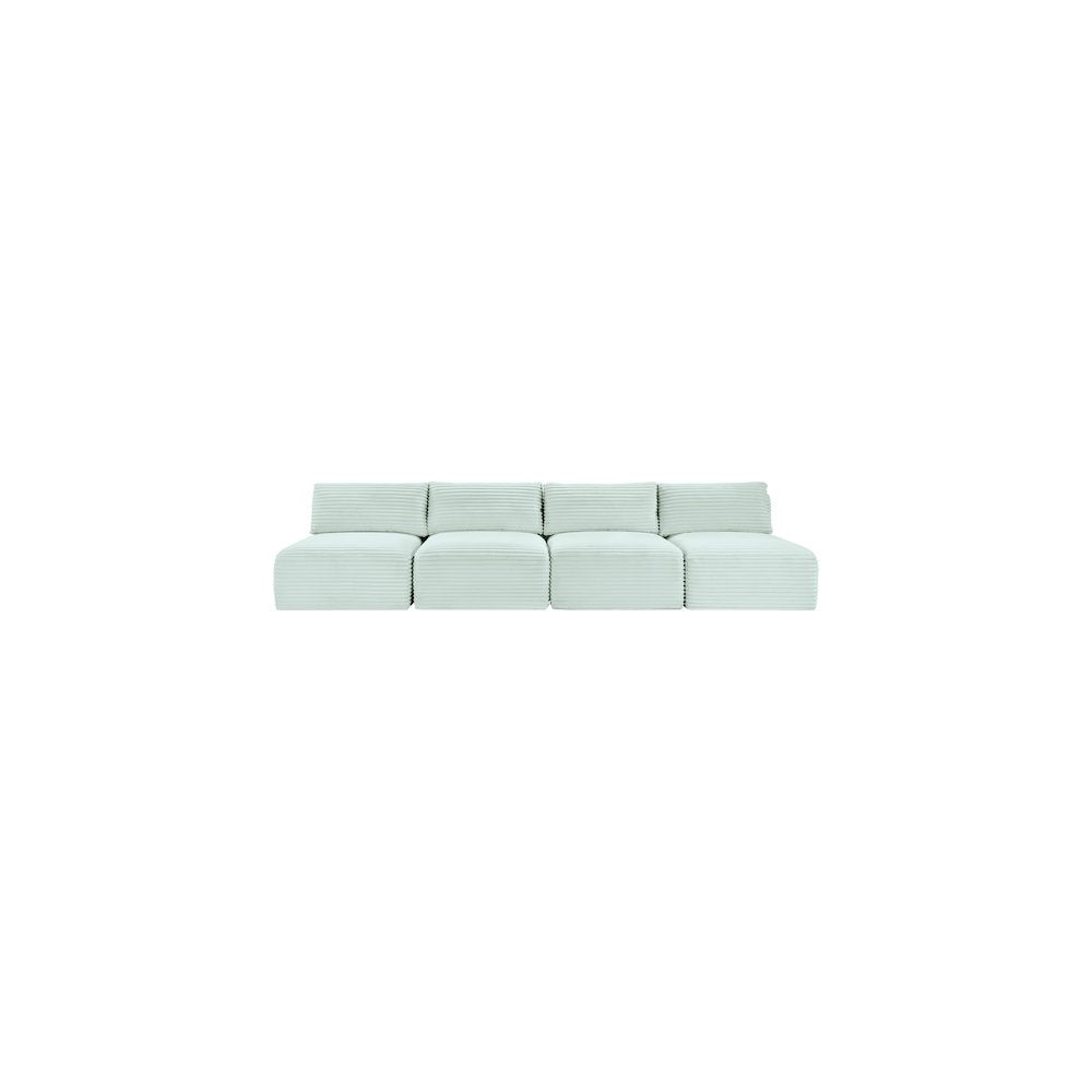 Shaggy Mint Corduroy Performance Fabric Modular Sofa