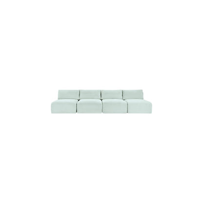 Shaggy Mint Corduroy Performance Fabric Modular Sofa