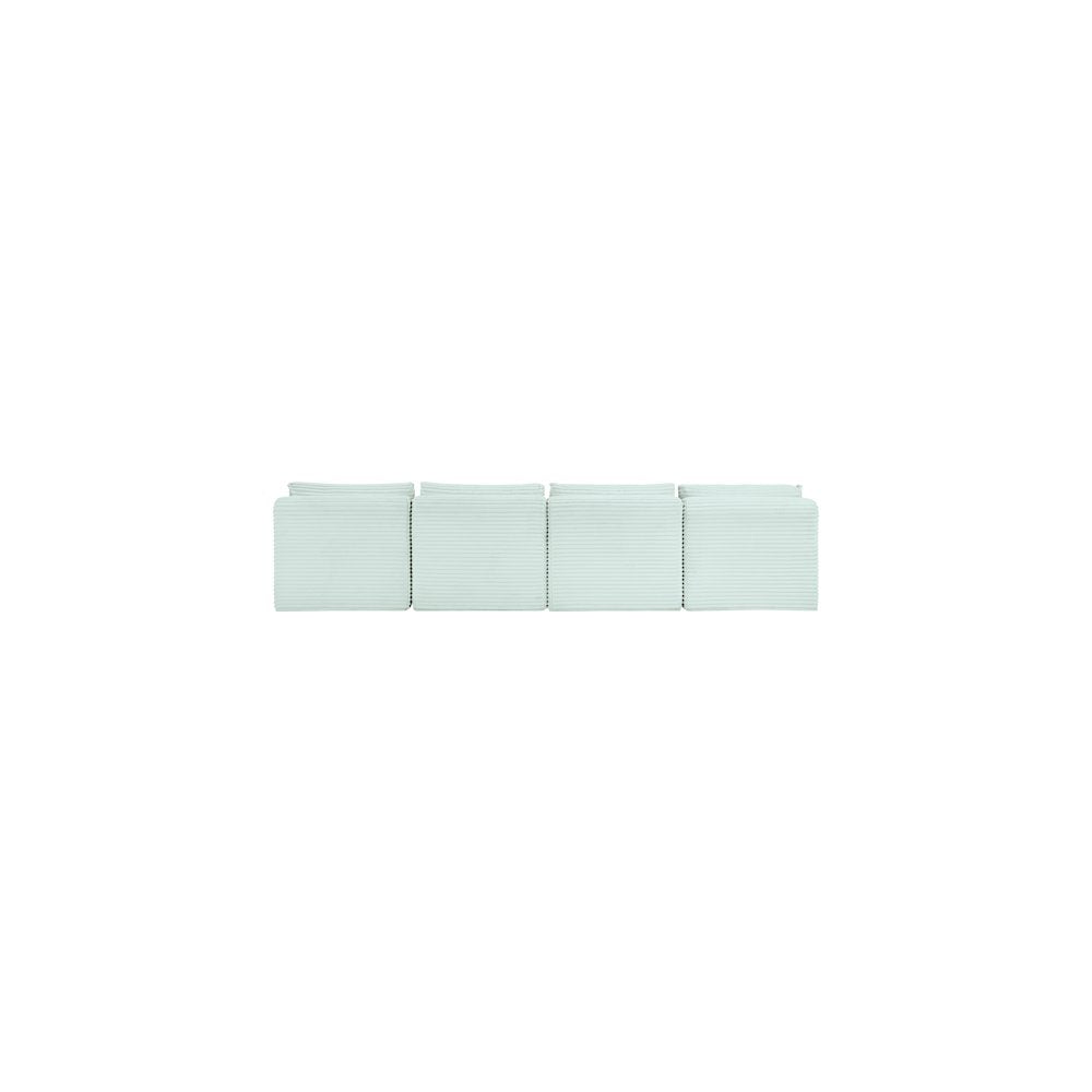 Shaggy Mint Corduroy Performance Fabric Modular Sofa