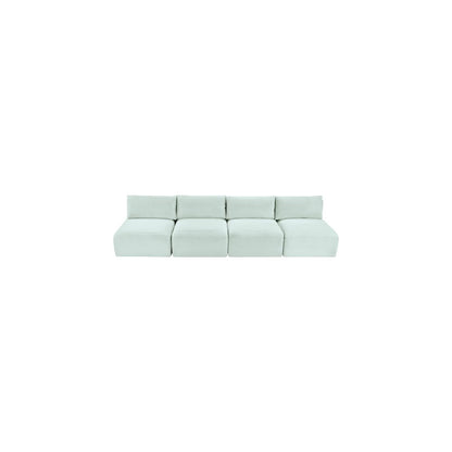 Shaggy Mint Corduroy Performance Fabric Modular Sofa