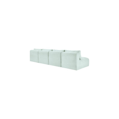 Shaggy Mint Corduroy Performance Fabric Modular Sofa
