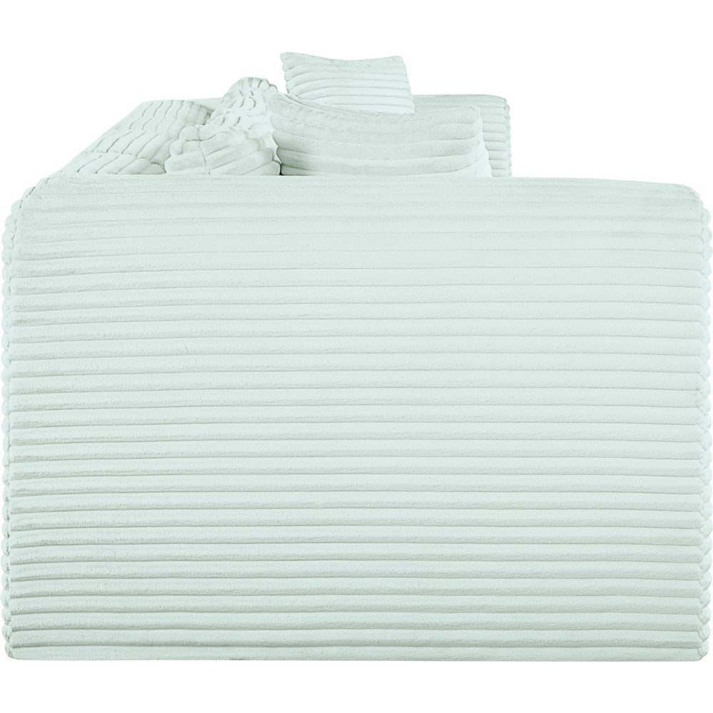 Shaggy Mint Corduroy Performance Fabric Modular Sofa