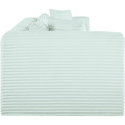 Shaggy Mint Corduroy Performance Fabric Modular Sofa