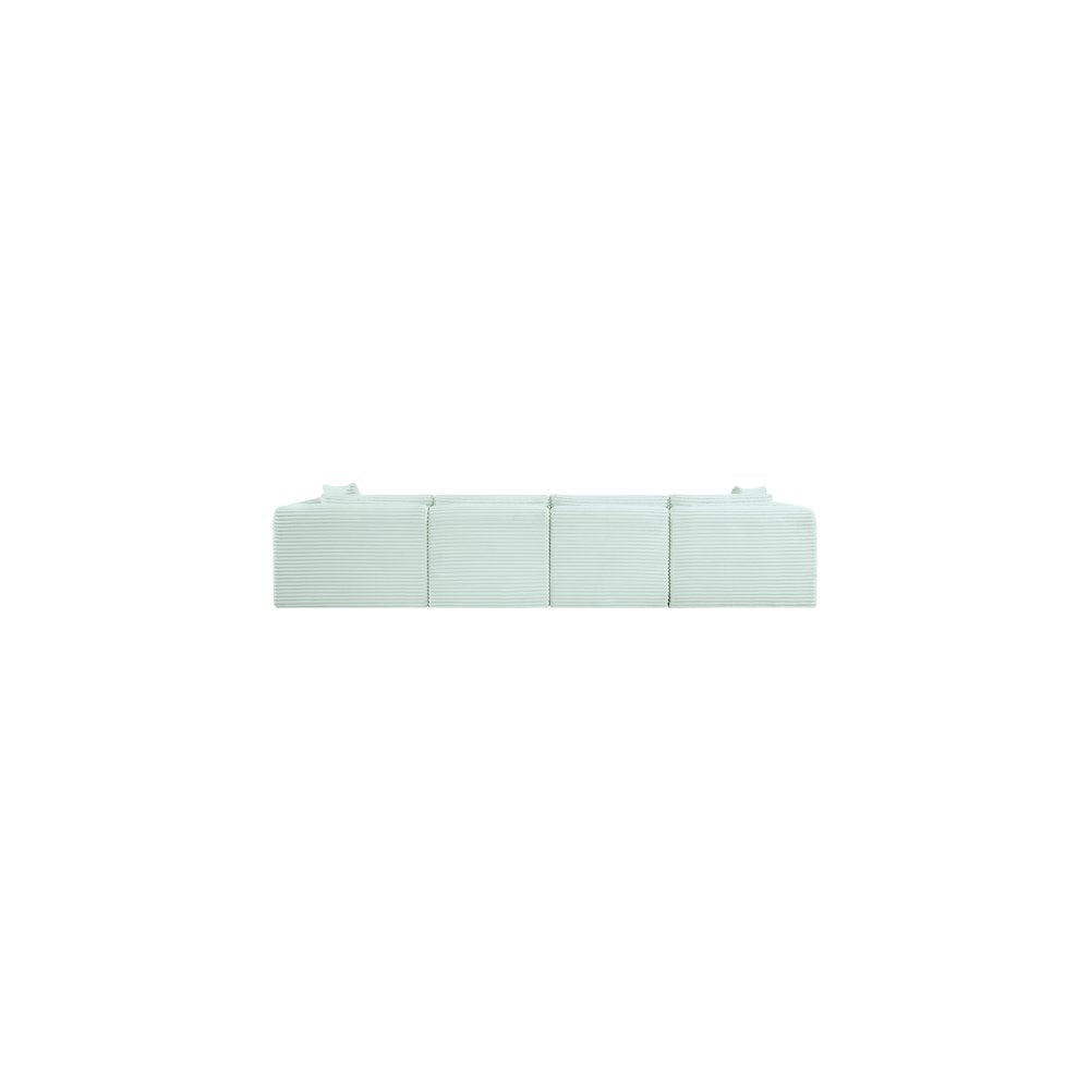 Shaggy Mint Corduroy Performance Fabric Modular Sofa