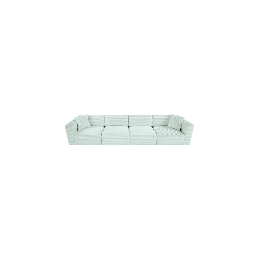 Shaggy Mint Corduroy Performance Fabric Modular Sofa