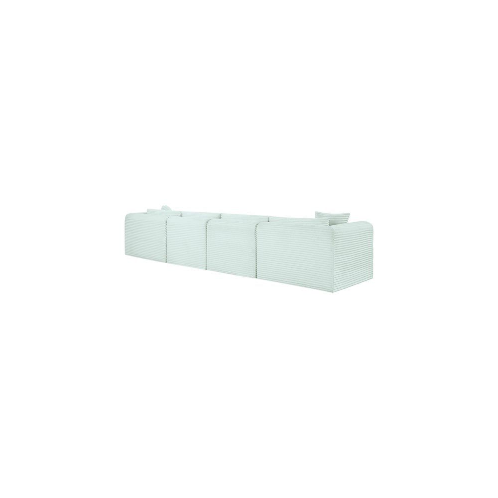 Shaggy Mint Corduroy Performance Fabric Modular Sofa