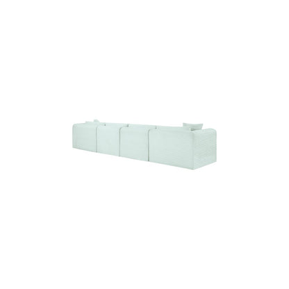 Shaggy Mint Corduroy Performance Fabric Modular Sofa