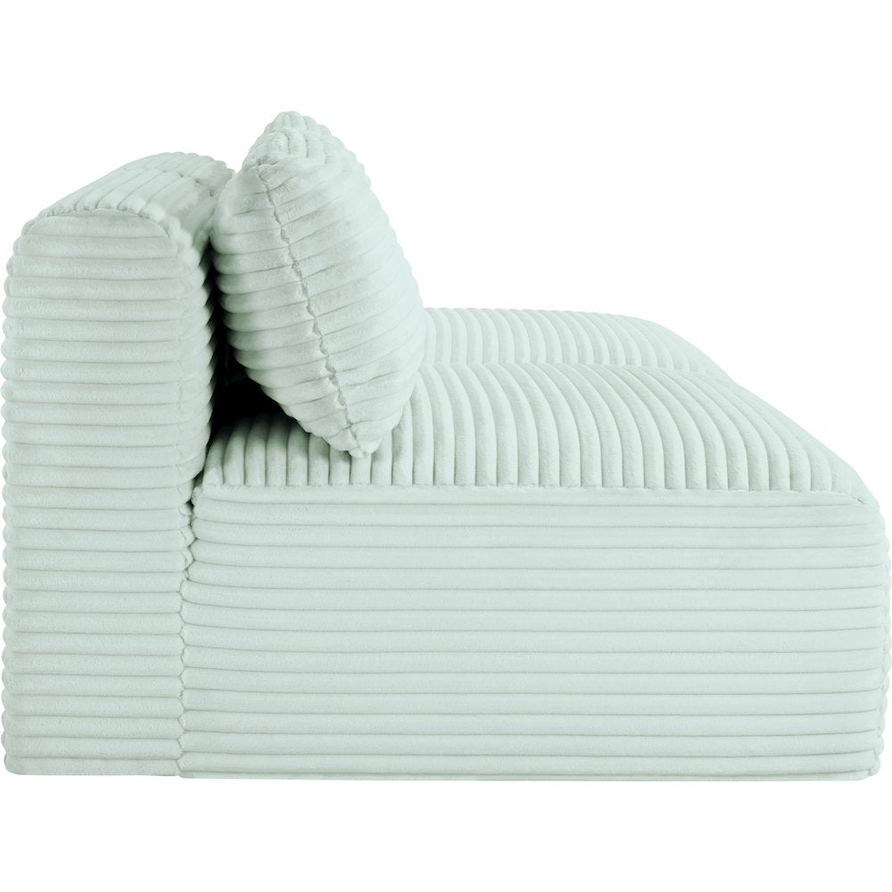 Shaggy Mint Corduroy Performance Fabric Modular Sofa