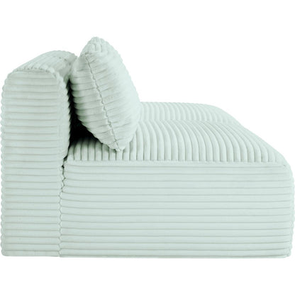 Shaggy Mint Corduroy Performance Fabric Modular Sofa