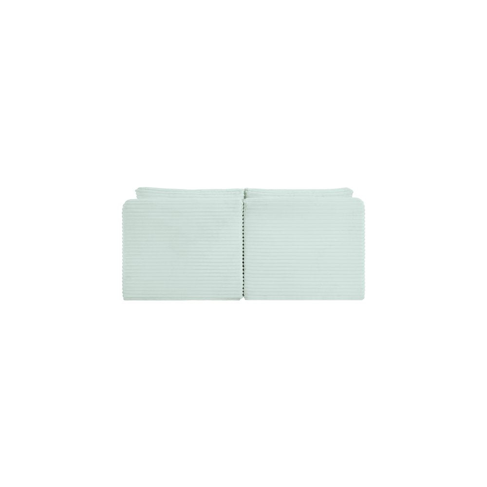 Shaggy Mint Corduroy Performance Fabric Modular Sofa