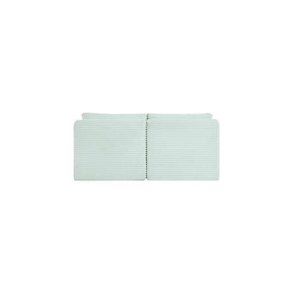 Shaggy Mint Corduroy Performance Fabric Modular Sofa