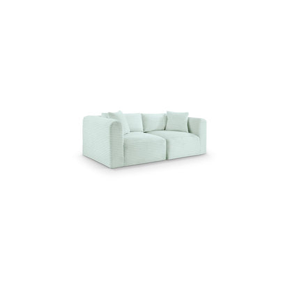 Shaggy Mint Corduroy Performance Fabric Modular Sofa