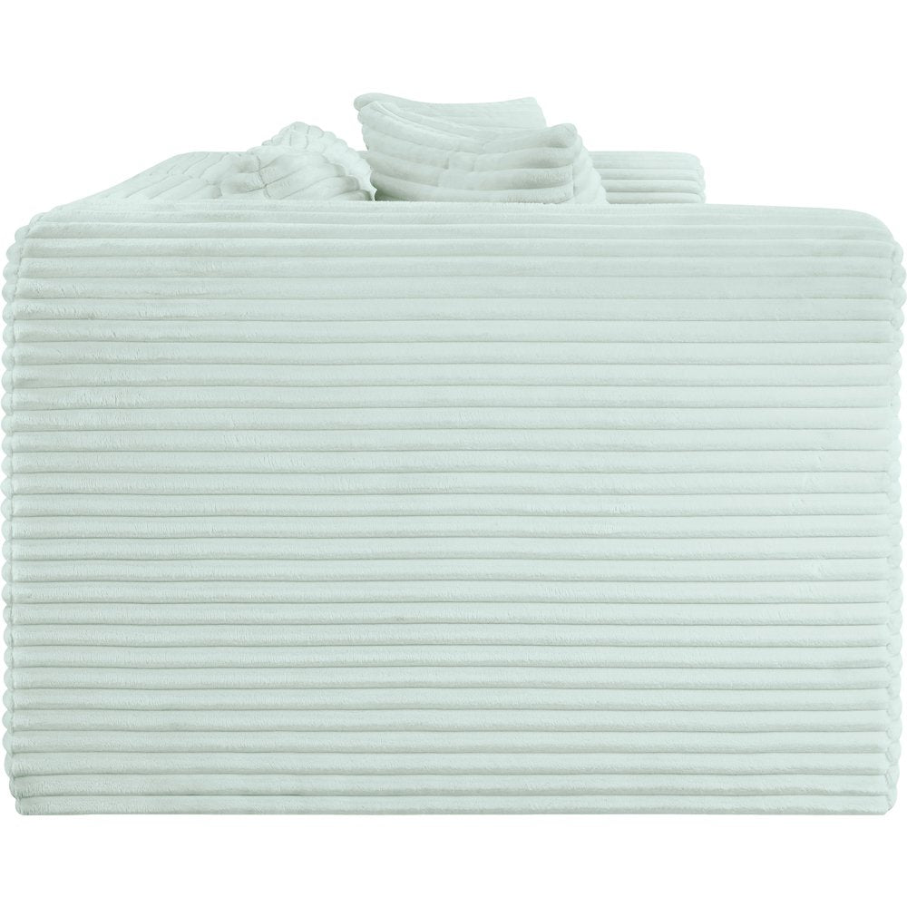 Shaggy Mint Corduroy Performance Fabric Modular Sofa