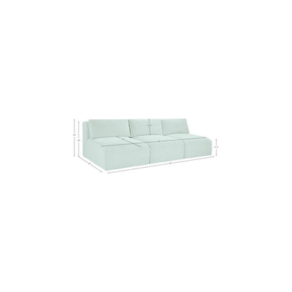 Shaggy Mint Corduroy Performance Fabric Modular Sofa