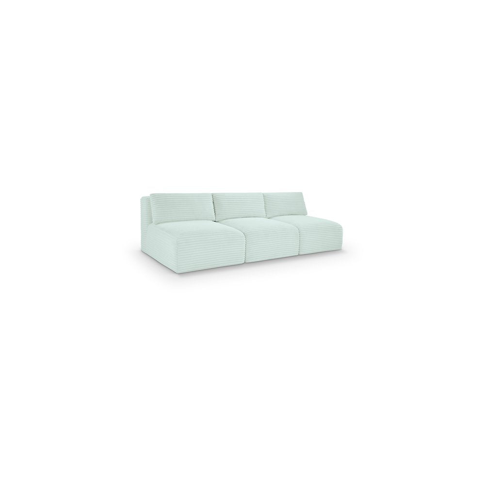 Shaggy Mint Corduroy Performance Fabric Modular Sofa