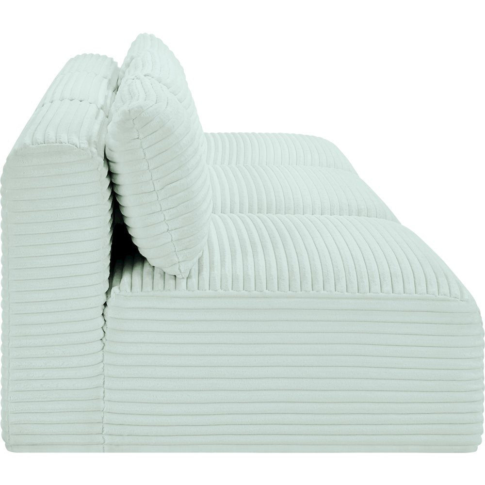 Shaggy Mint Corduroy Performance Fabric Modular Sofa