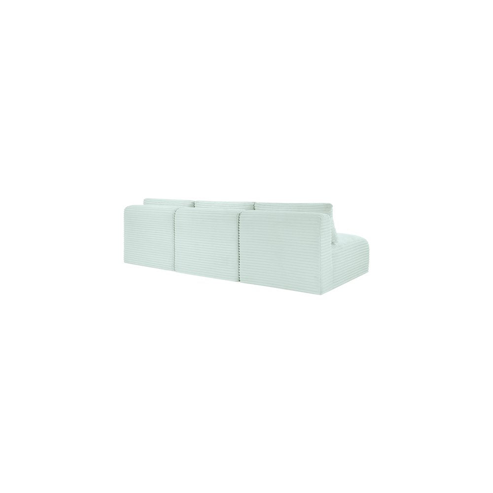 Shaggy Mint Corduroy Performance Fabric Modular Sofa