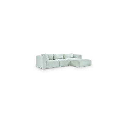 Shaggy Mint Corduroy Performance Fabric Modular Sectional