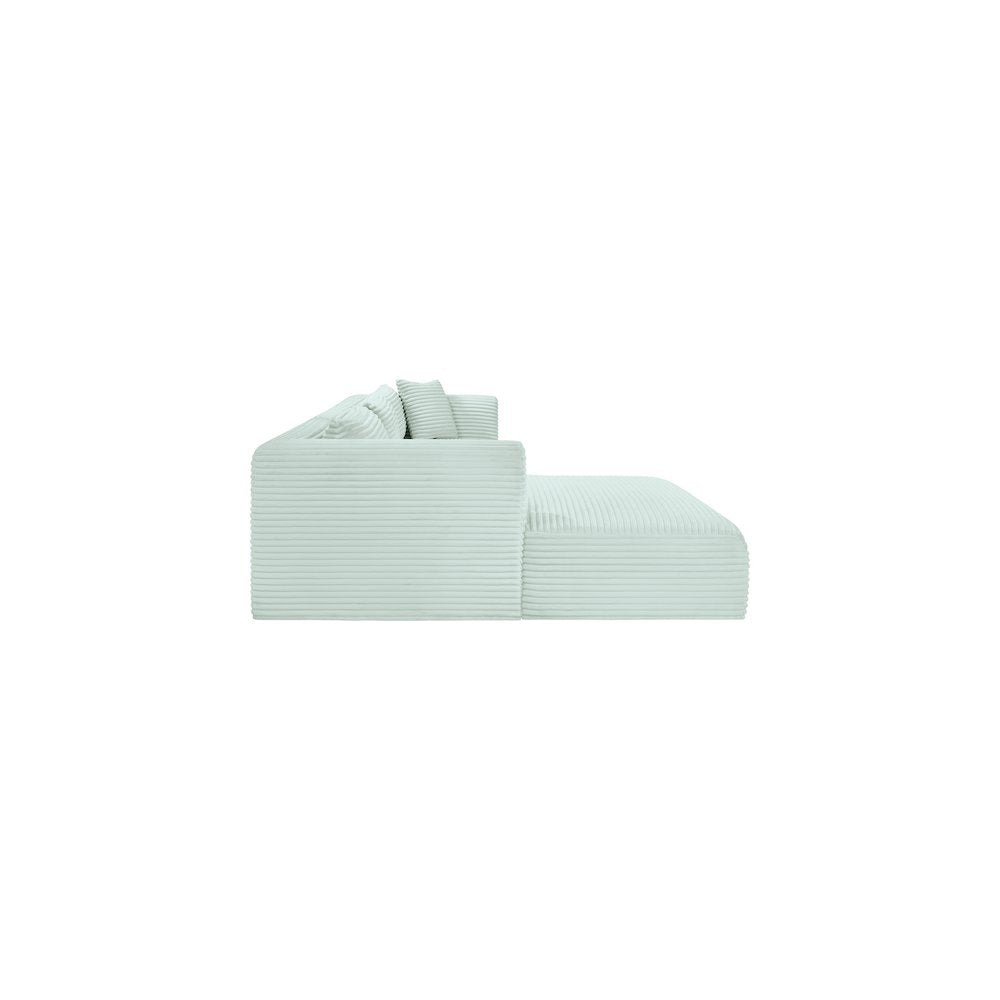 Shaggy Mint Corduroy Performance Fabric Modular Sectional