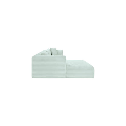 Shaggy Mint Corduroy Performance Fabric Modular Sectional