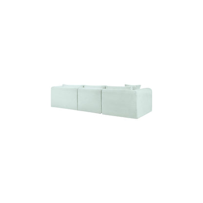 Shaggy Mint Corduroy Performance Fabric Modular Sectional