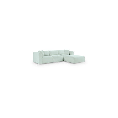 Shaggy Mint Corduroy Performance Fabric Modular Sectional