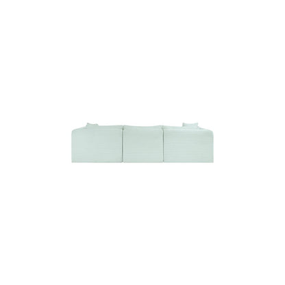 Shaggy Mint Corduroy Performance Fabric Modular Sectional