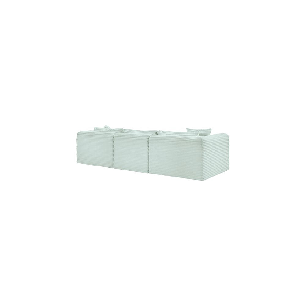 Shaggy Mint Corduroy Performance Fabric Modular Sectional