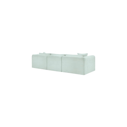 Shaggy Mint Corduroy Performance Fabric Modular Sectional