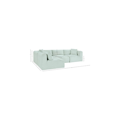 Shaggy Mint Corduroy Performance Fabric Modular Sectional