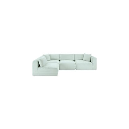 Shaggy Mint Corduroy Performance Fabric Modular Sectional