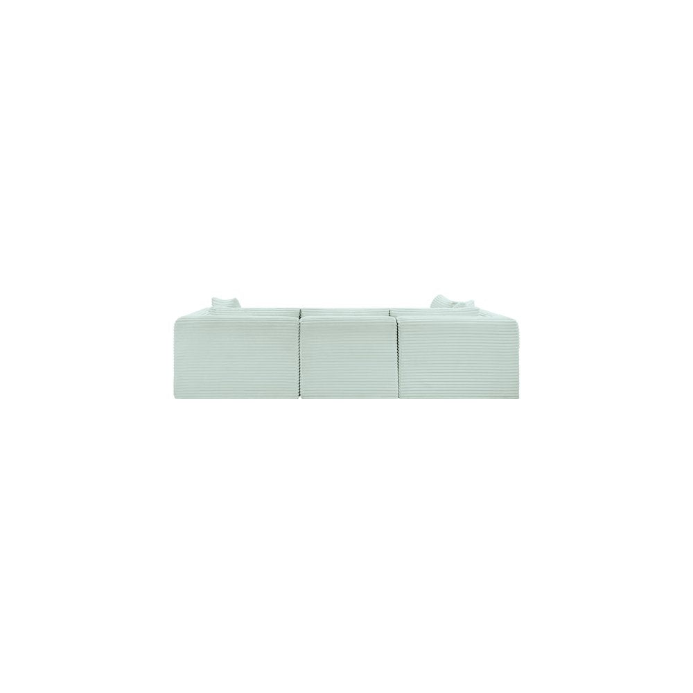 Shaggy Mint Corduroy Performance Fabric Modular Sectional