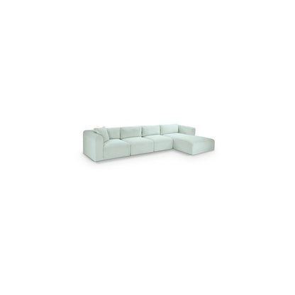 Shaggy Mint Corduroy Performance Fabric Modular Sectional