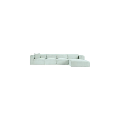 Shaggy Mint Corduroy Performance Fabric Modular Sectional
