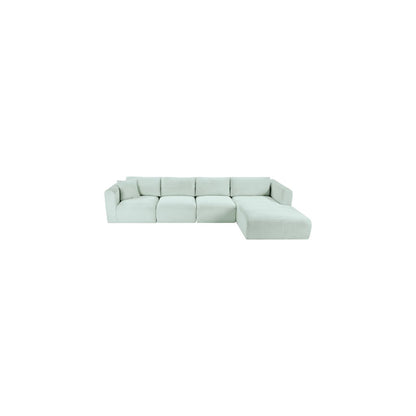 Shaggy Mint Corduroy Performance Fabric Modular Sectional