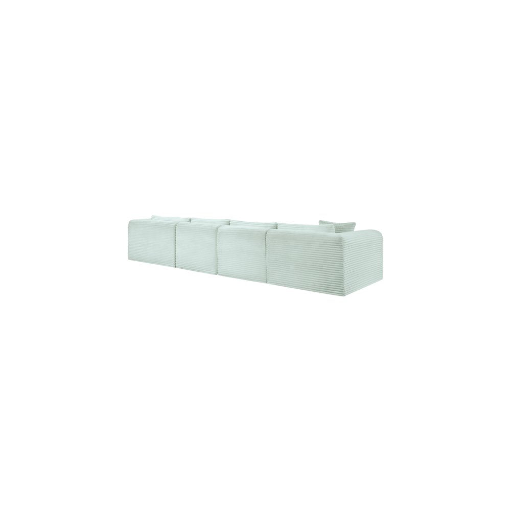 Shaggy Mint Corduroy Performance Fabric Modular Sectional