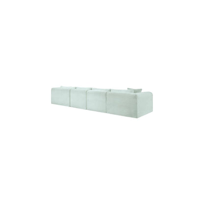 Shaggy Mint Corduroy Performance Fabric Modular Sectional