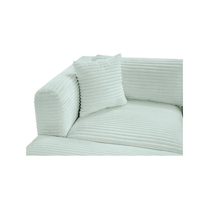 Shaggy Mint Corduroy Performance Fabric Modular Sectional