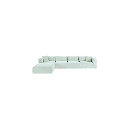 Shaggy Mint Corduroy Performance Fabric Modular Sectional
