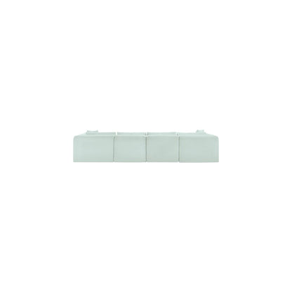 Shaggy Mint Corduroy Performance Fabric Modular Sectional